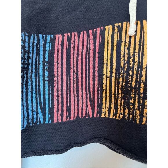 RE/DONE Graphic Print Crew Neck Hooded Cropped Sweatshirt NEW - Picture 3 of 5